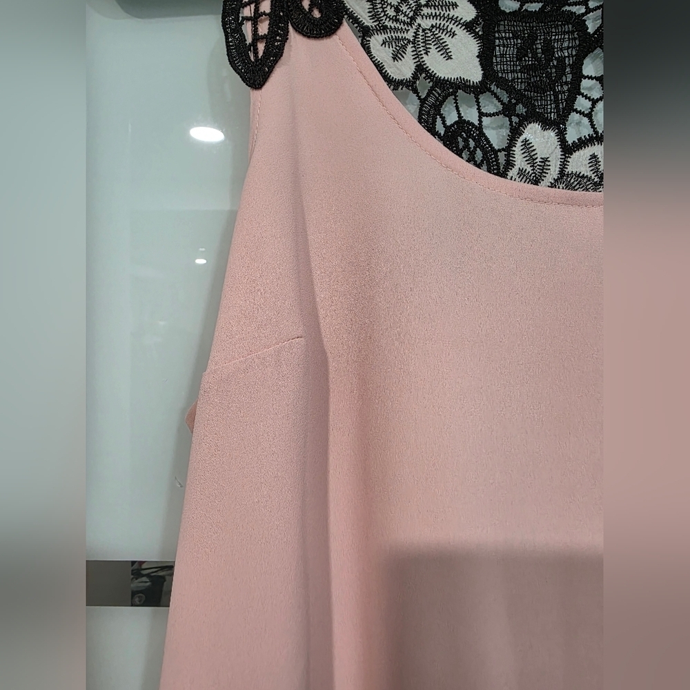 Smart Set Lace Trim Pink Top - Picture 5 of 16